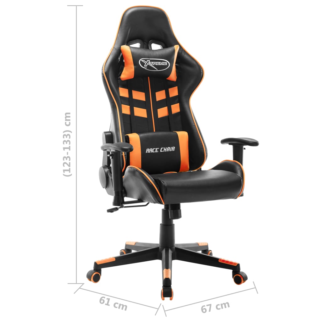 vidaXL Sedia da Gaming Nera e Arancione in Similpelle - Image 6 of 6