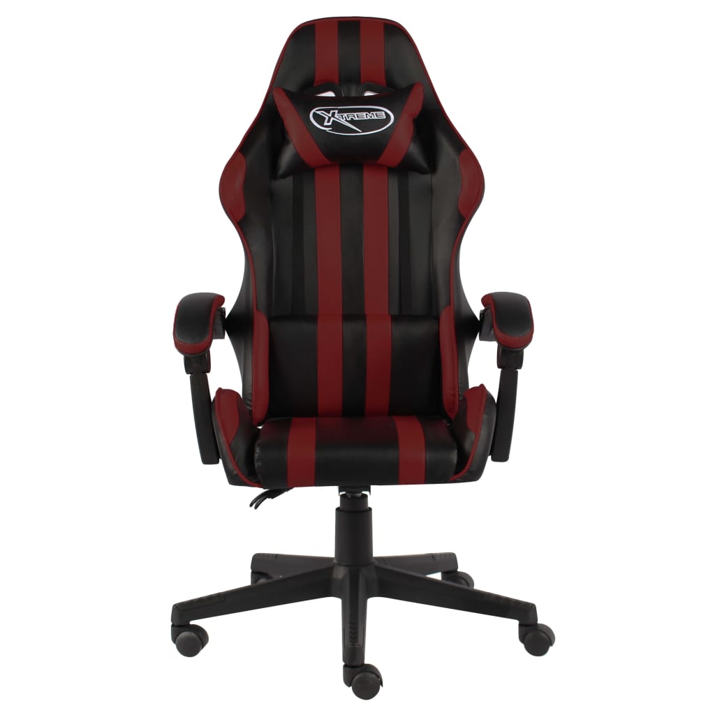 vidaXL Sedia da Gaming Nero e Rosso Vino in Similpelle - Image 1 of 4