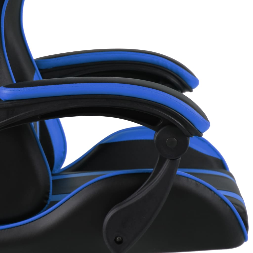 vidaXL Sedia da Gaming con Poggiapiedi Blu e Nera in Similpelle - Image 3 of 4