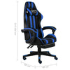 vidaXL Sedia da Gaming con Poggiapiedi Blu e Nera in Similpelle - Image 4 of 4