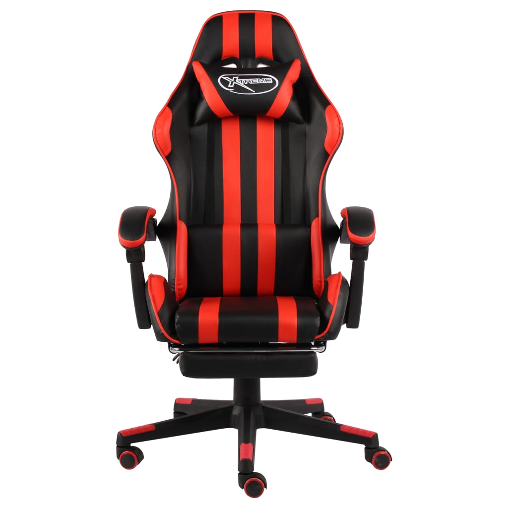 vidaXL Sedia da Gaming con Poggiapiedi Nero e Rosso in Similpelle - Image 1 of 4