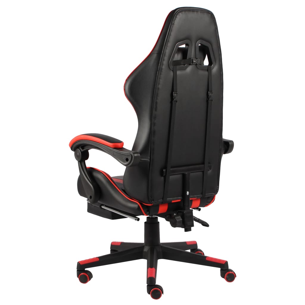 vidaXL Sedia da Gaming con Poggiapiedi Nero e Rosso in Similpelle - Image 2 of 4