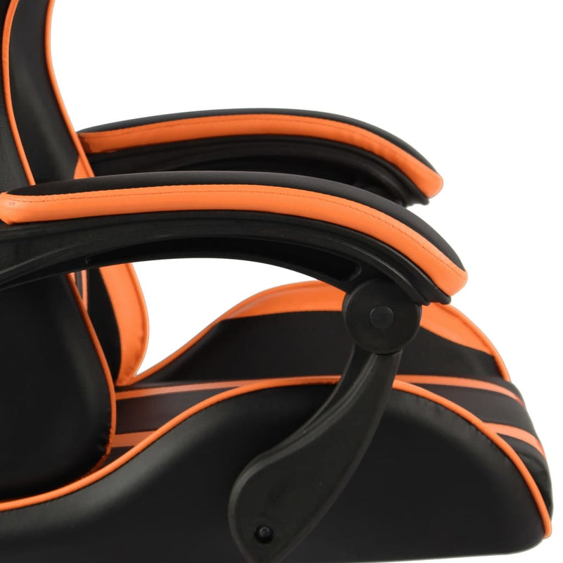 vidaXL Sedia da Gaming con Poggiapiedi Nero e Arancione in Similpelle - Image 3 of 4