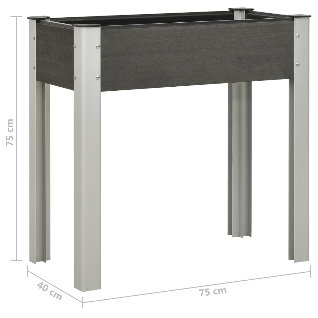 vidaXL Jardinera Elevada de Jardín de WPC 75x40x75 cm Gris - Image 4 of 4