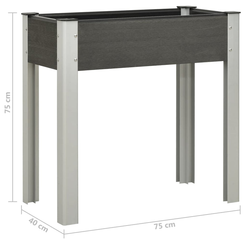 vidaXL Jardinera Elevada de Jardín de WPC 75x40x75 cm Gris - Image 4 of 4