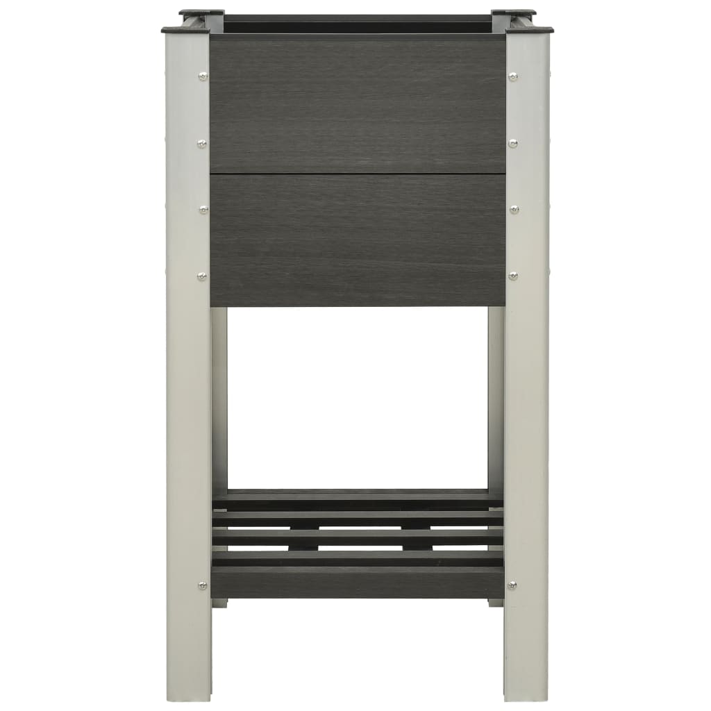 vidaXL Raised Planter in WPC with Shelf 50x50x90 cm Grey - Image 1 of 3