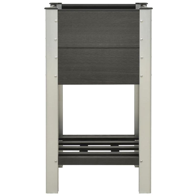 vidaXL Raised Planter in WPC with Shelf 50x50x90 cm Grey - Image 1 of 3
