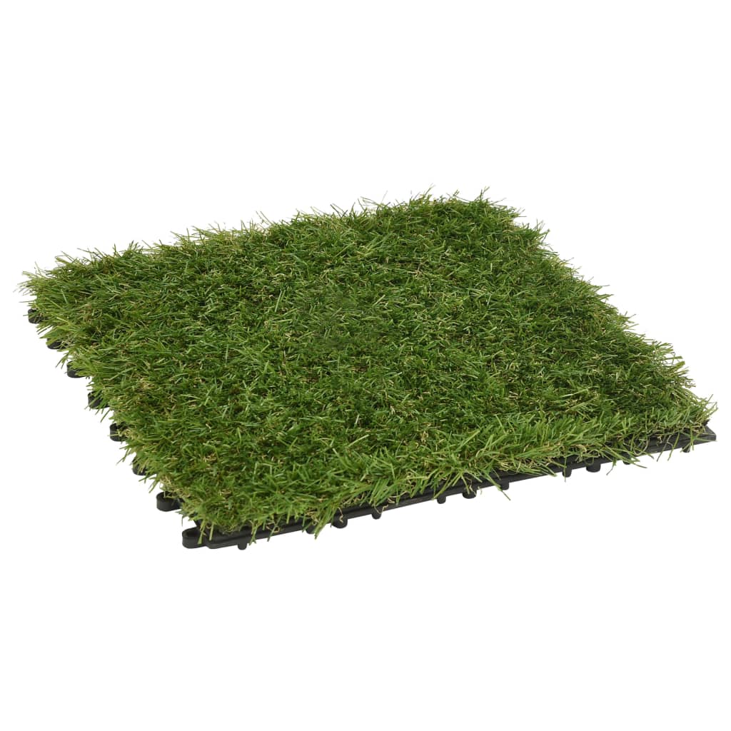 vidaXL Piastrelle in Erba Sintetica Polietilene 11 pz 30x30 cm Verde - Image 1 of 7