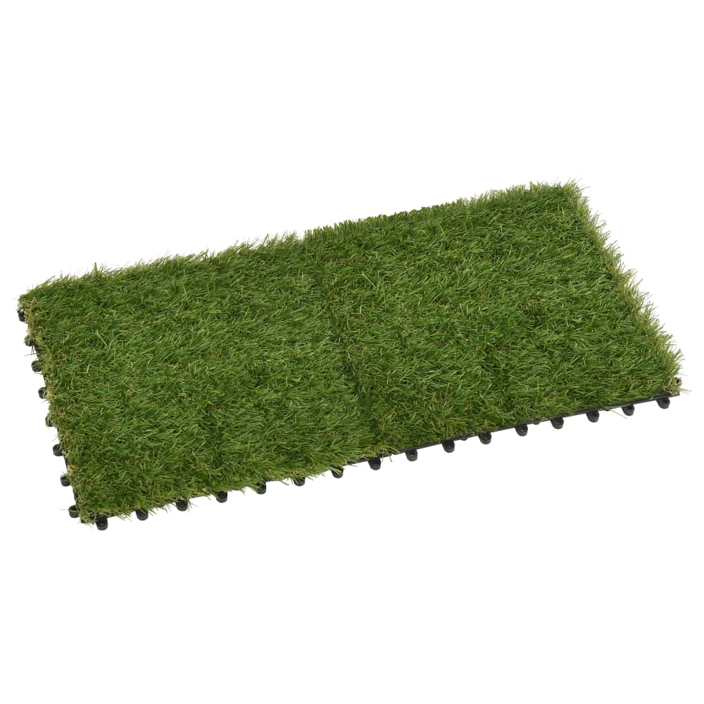 vidaXL Piastrelle in Erba Sintetica Polietilene 11 pz 30x30 cm Verde - Image 2 of 7