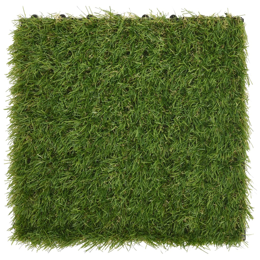 vidaXL Piastrelle in Erba Sintetica Polietilene 11 pz 30x30 cm Verde - Image 3 of 7