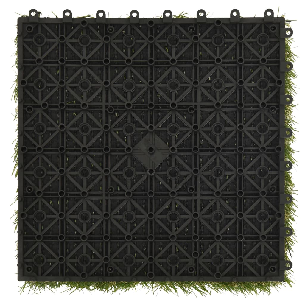 vidaXL Piastrelle in Erba Sintetica Polietilene 11 pz 30x30 cm Verde - Image 4 of 7