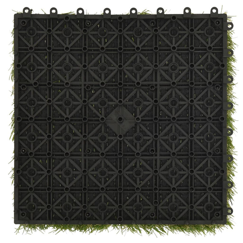 vidaXL Piastrelle in Erba Sintetica Polietilene 11 pz 30x30 cm Verde - Image 4 of 7
