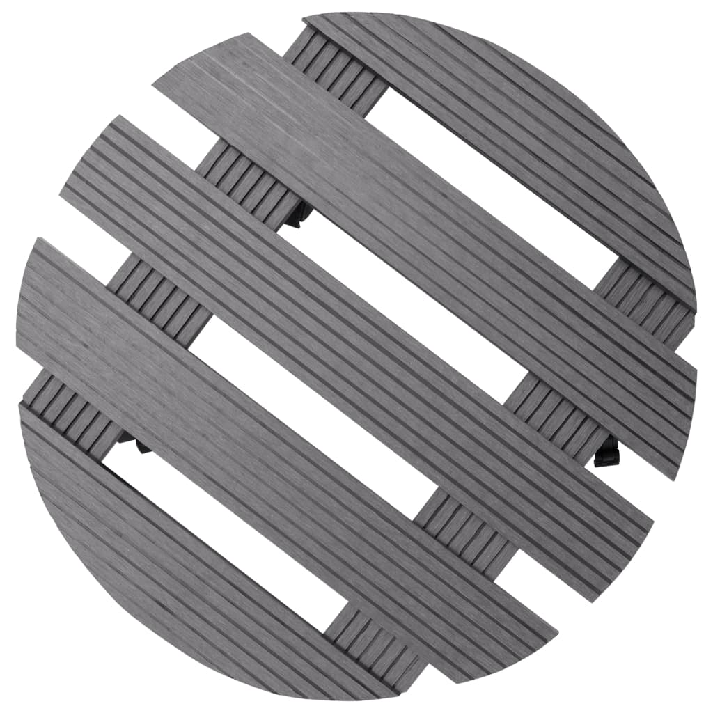 vidaXL Grey WPC Plant Dollies, 30 cm Diameter - Image 3 of 8