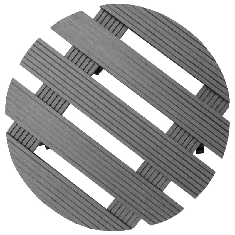 vidaXL Grey WPC Plant Dollies, 30 cm Diameter - Image 3 of 8