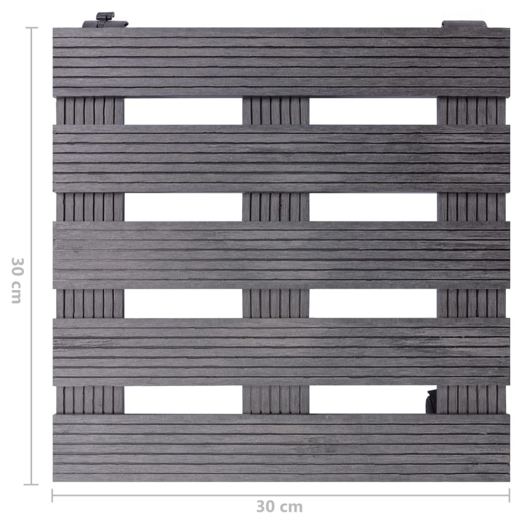 vidaXL Carrelli Portavasi 2 pz Grigi 30x30x7,5 cm in WPC - Image 4 of 4