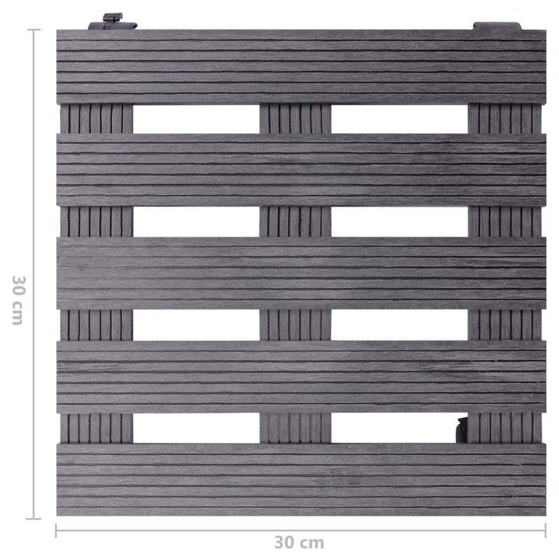 vidaXL Carrelli Portavasi 2 pz Grigi 30x30x7,5 cm in WPC - Image 4 of 4