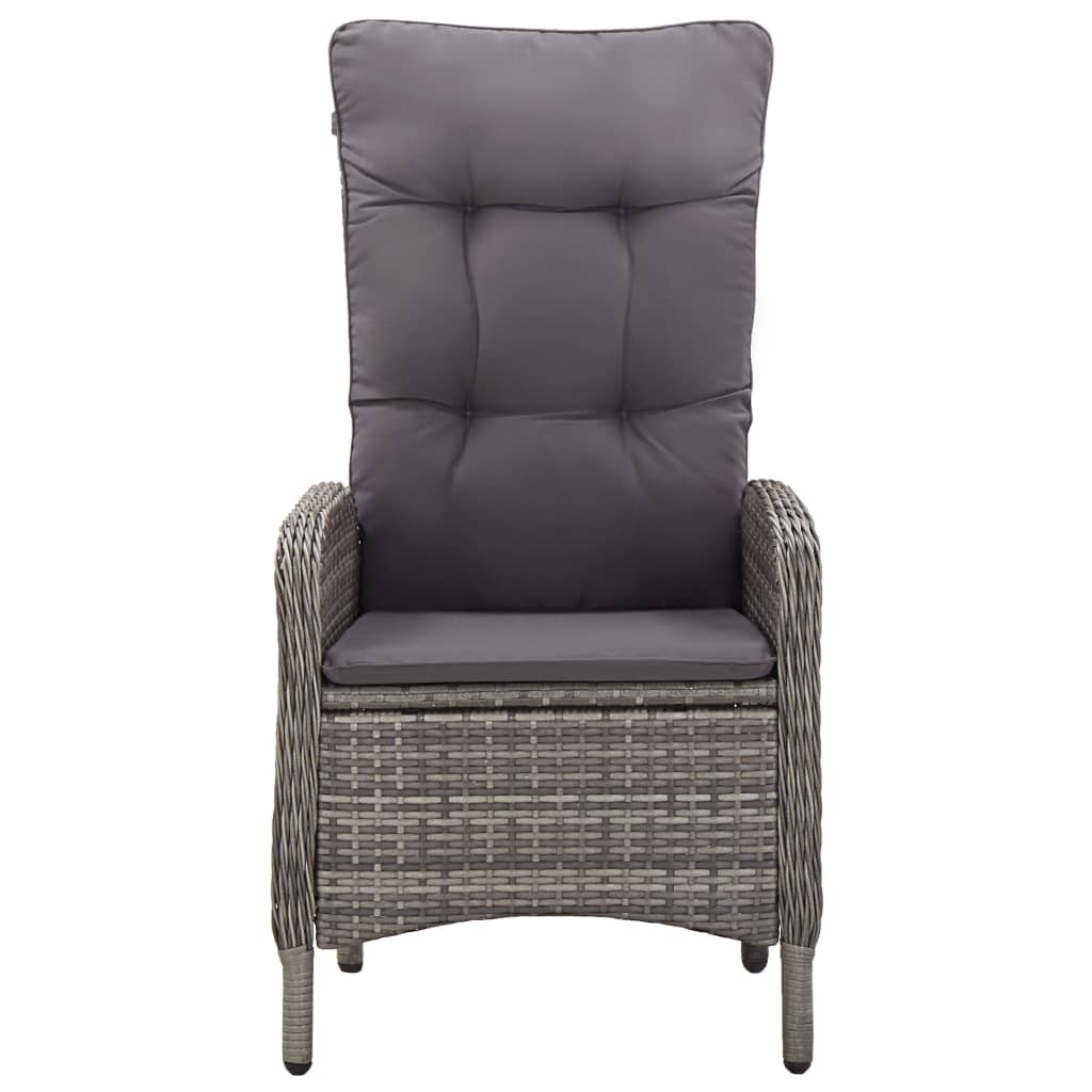 Set de Comedor de Jardín de 11 Plazas de Poliratán Gris – Sillas Reclinables - Image 15 of 48