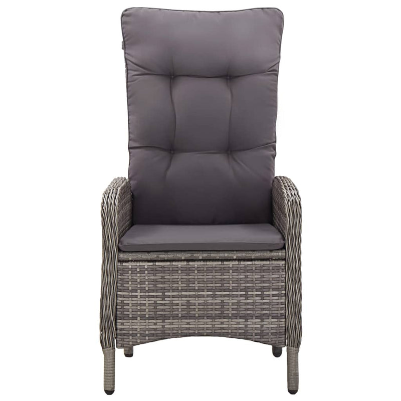 Set de Comedor de Jardín de 11 Plazas de Poliratán Gris – Sillas Reclinables - Image 15 of 48