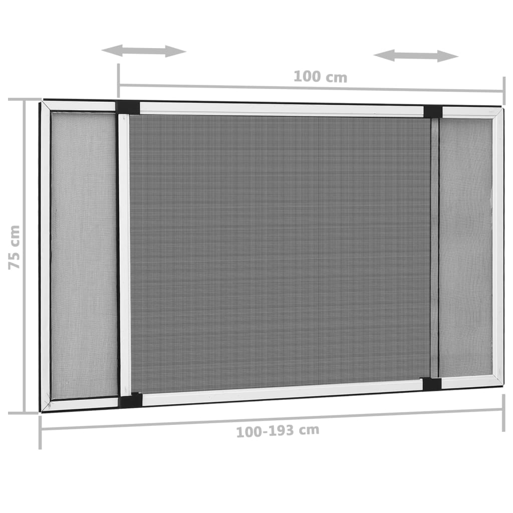 vidaXL Zanzariera Allungabile per Finestre Bianca (100-193)x75 cm - Image 9 of 9