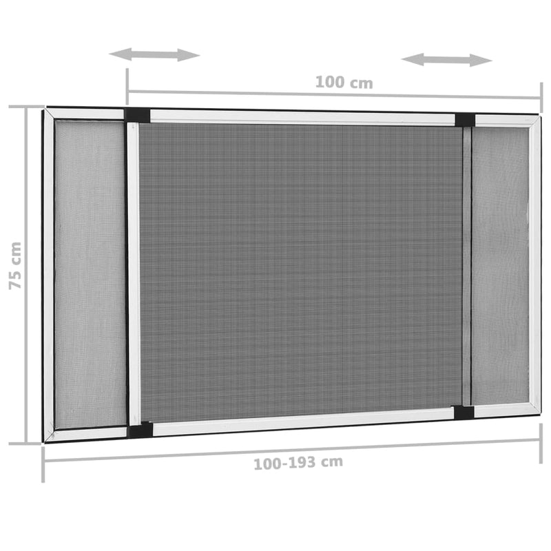 vidaXL Zanzariera Allungabile per Finestre Bianca (100-193)x75 cm - Image 9 of 9