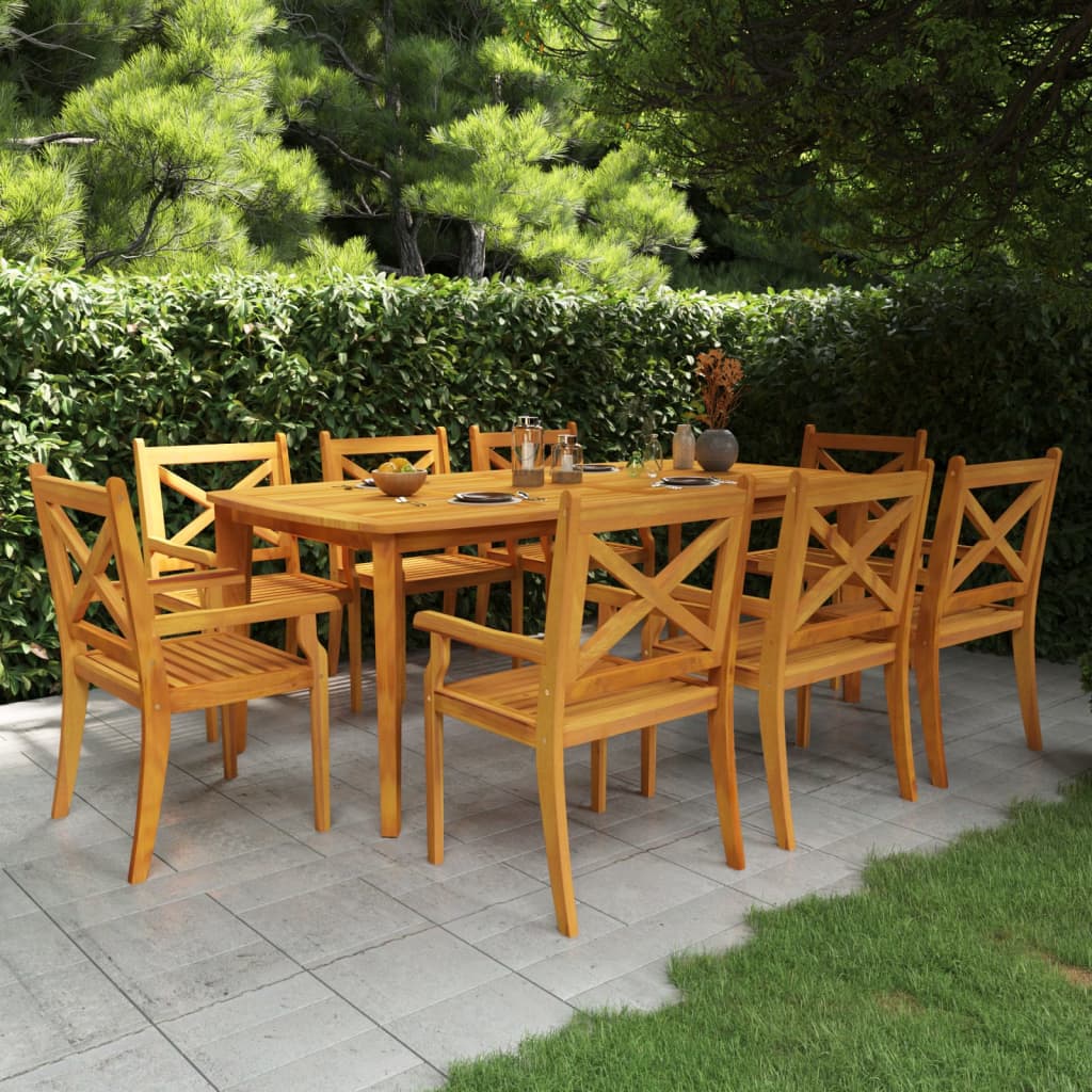 SolPatio Set de Comedor para Jardín de 9 piezas en Madera Maciza de Acacia - Image 4 of 60