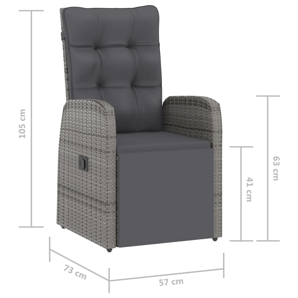 Set Pranzo da Giardino SolPatio 10 Posti in Polyrattan Grigio con Sedie Reclinabili - Image 18 of 18