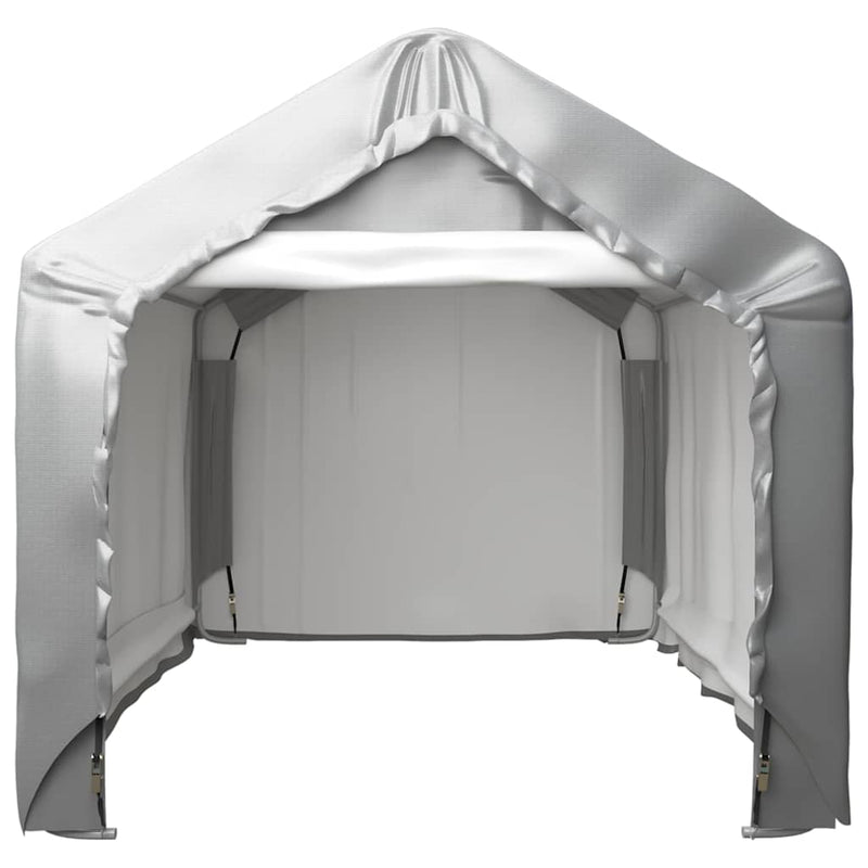vidaXL Garden Storage Tent, Galvanized Steel and PE, 180x180x71 cm, Grey - Image 2 of 5