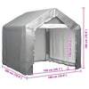 vidaXL Garden Storage Tent, Galvanized Steel and PE, 180x180x71 cm, Grey - Image 4 of 5