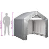 vidaXL Garden Storage Tent, Galvanized Steel and PE, 180x180x71 cm, Grey - Image 5 of 5
