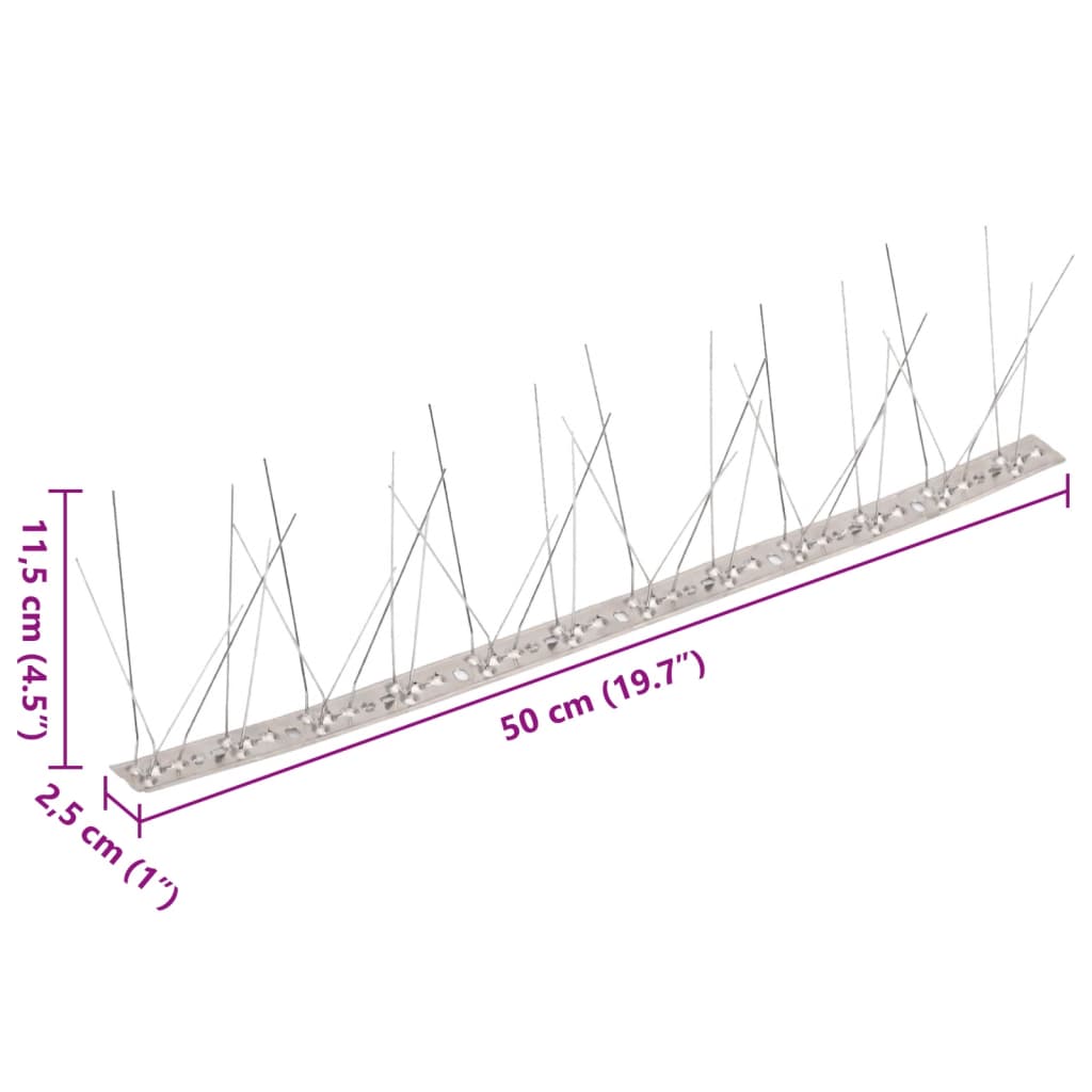 vidaXL Set Dissuasori per Uccelli e Piccioni 40 pz Acciaio 5 File 20 m - Image 17 of 20