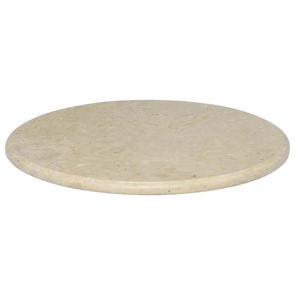 vidaXL Piano per Tavolo Crema Ø60x2,5 cm in Marmo - Image 2 of 8