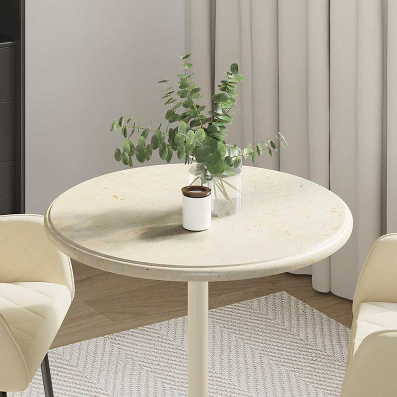 vidaXL Piano per Tavolo Crema Ø60x2,5 cm in Marmo - Image 3 of 8
