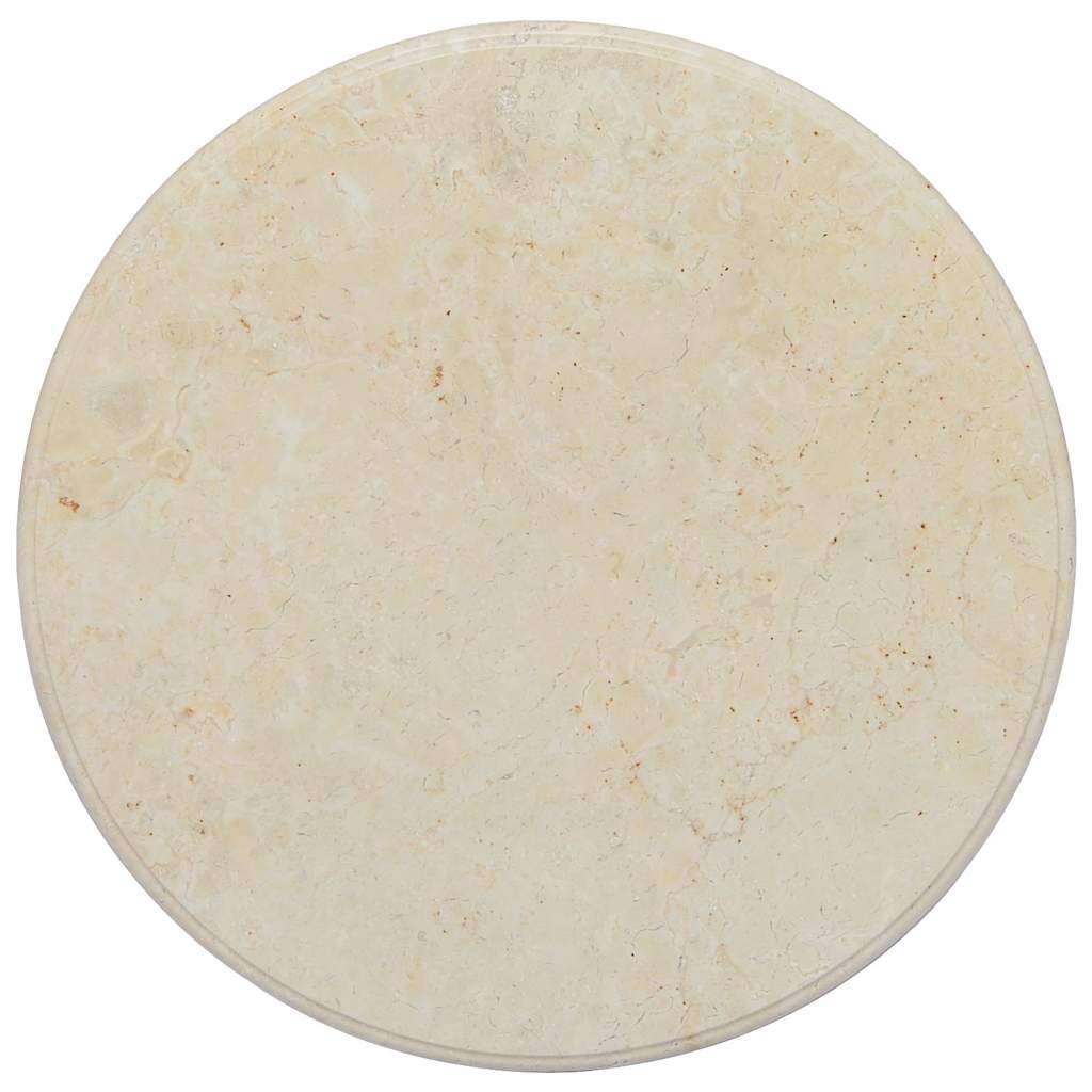 vidaXL Piano per Tavolo Crema Ø60x2,5 cm in Marmo - Image 4 of 8