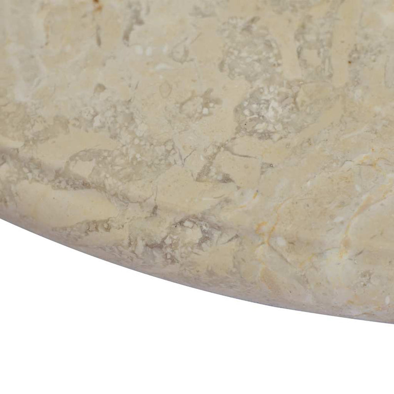 vidaXL Piano per Tavolo Crema Ø60x2,5 cm in Marmo - Image 6 of 8