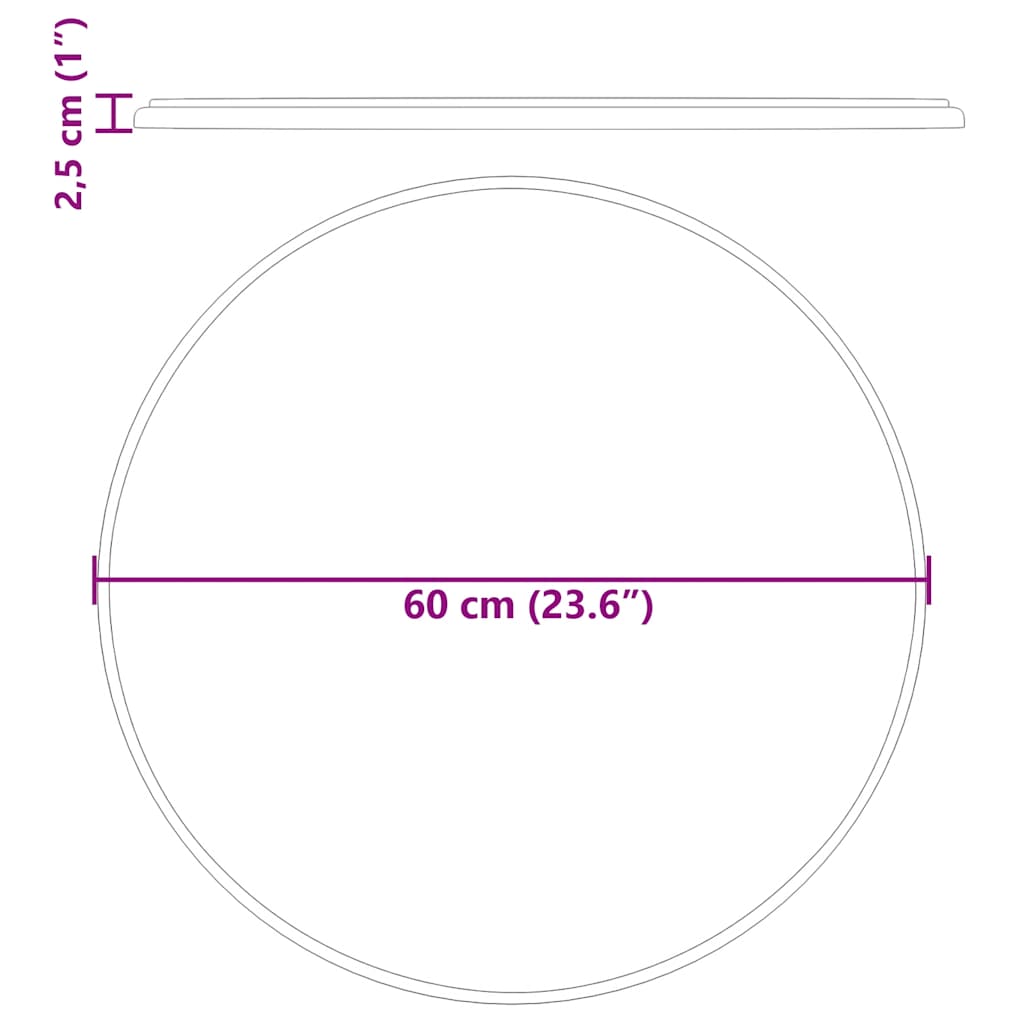 vidaXL Tablero de Mesa de Mármol Diámetro 50 cm Gris - Image 16 of 16