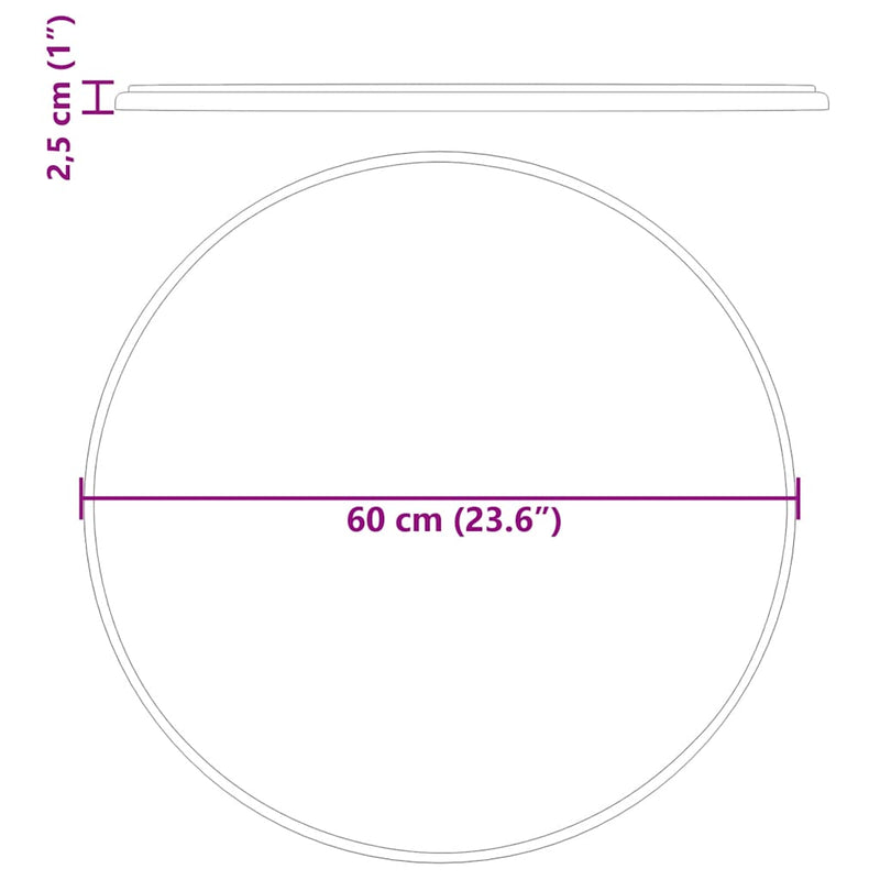 vidaXL Tablero de Mesa de Mármol Diámetro 50 cm Gris - Image 16 of 16