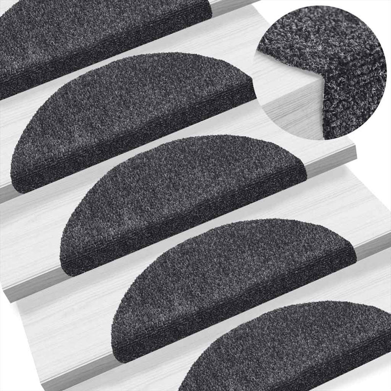 Tappetini Autoadesivi Semicircolari per Scale - Comfort e Sicurezza, Set 10 Pezzi Grigio Scuro - Image 9 of 20