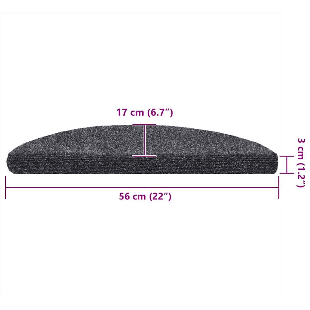 Tappetini Autoadesivi Semicircolari per Scale - Comfort e Sicurezza, Set 10 Pezzi Grigio Scuro - Image 16 of 20