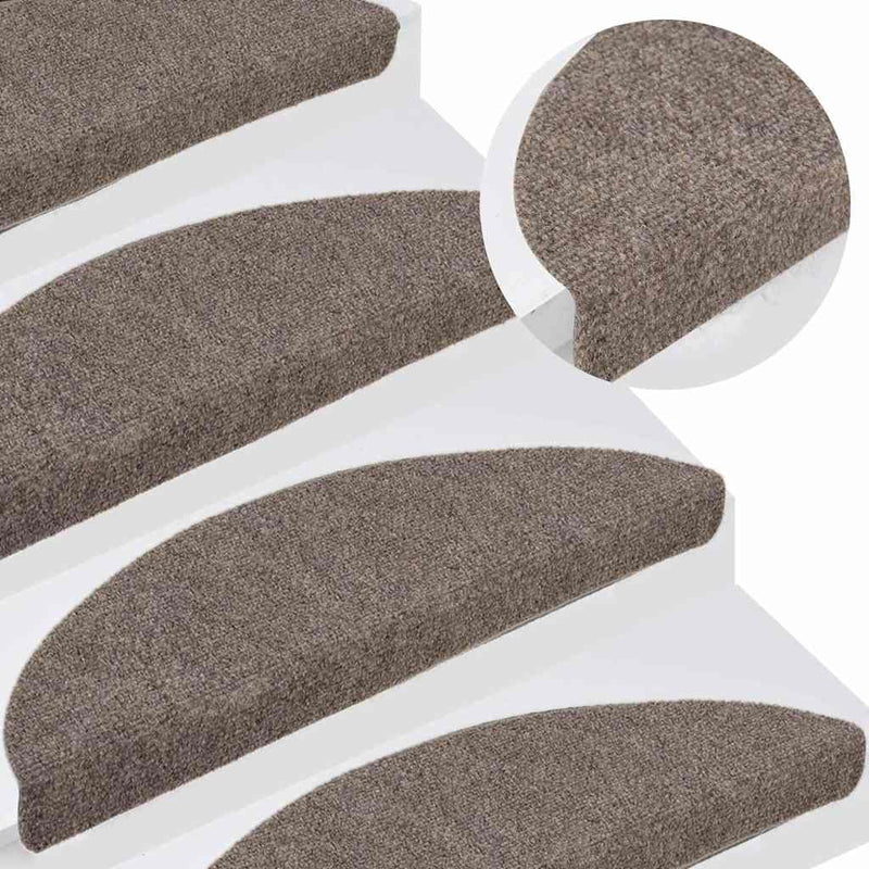 Set 5 Tappetini Semicircolari Autoadesivi per Scale vidaXL - Beige - Image 5 of 12
