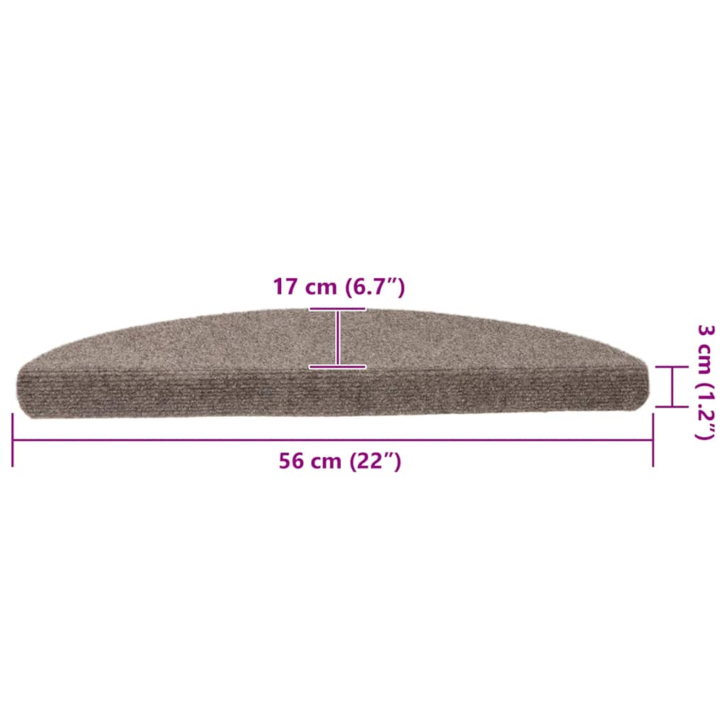 Set 5 Tappetini Semicircolari Autoadesivi per Scale vidaXL - Beige - Image 12 of 12