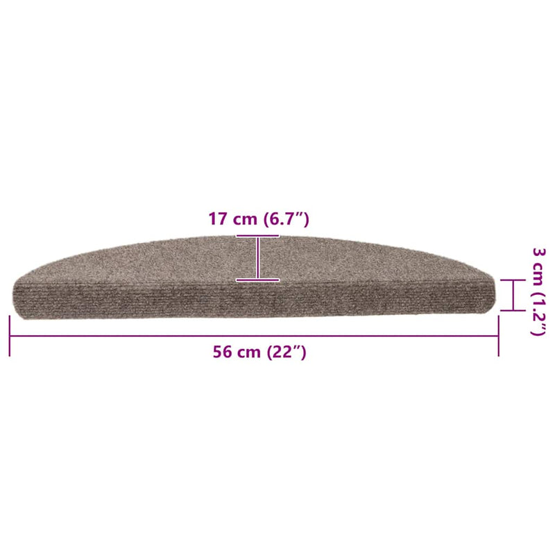 Set 5 Tappetini Semicircolari Autoadesivi per Scale vidaXL - Beige - Image 12 of 12