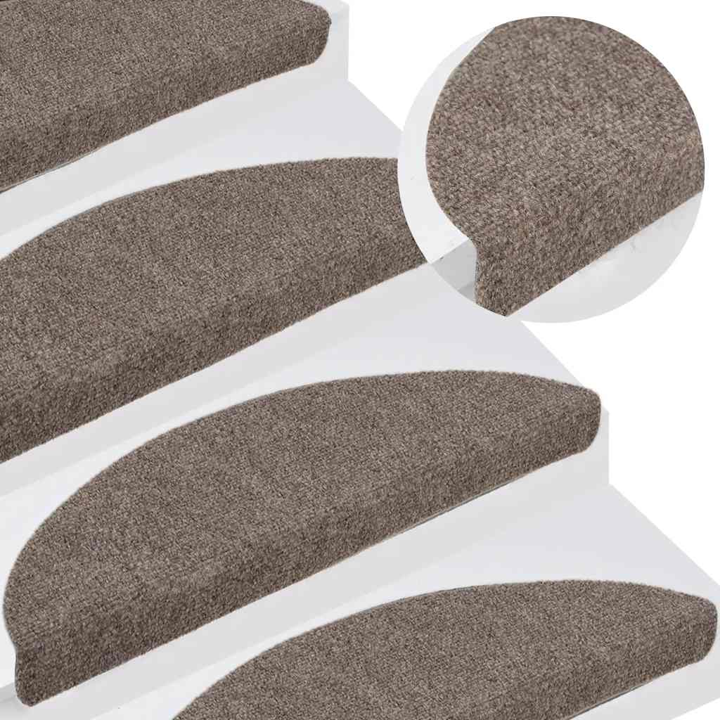 Set 5 Tappetini Semicircolari Autoadesivi per Scale vidaXL - Beige - Image 6 of 12