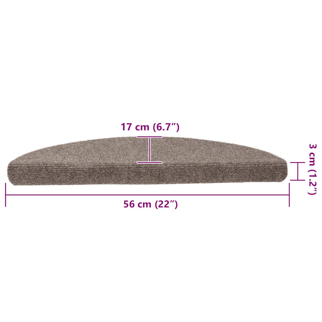 Set 5 Tappetini Semicircolari Autoadesivi per Scale vidaXL - Beige - Image 11 of 12