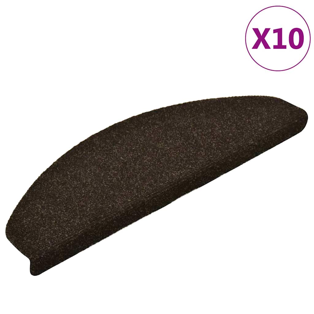 Tappetini per scale autoadesivi 10 pz 65x21x4 cm marrone semicircolari grandi - immagine 8 | SolPatio - Image 8 of 26