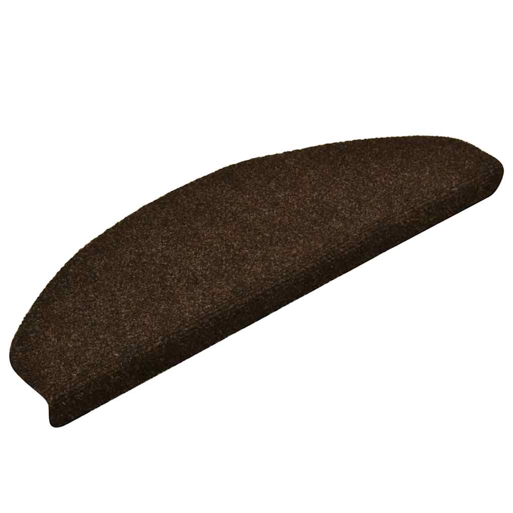 vidaXL Tappetini per scale autoadesivi 5 pz 65x21x4 cm marrone semicircolari grandi - Image 1 of 6