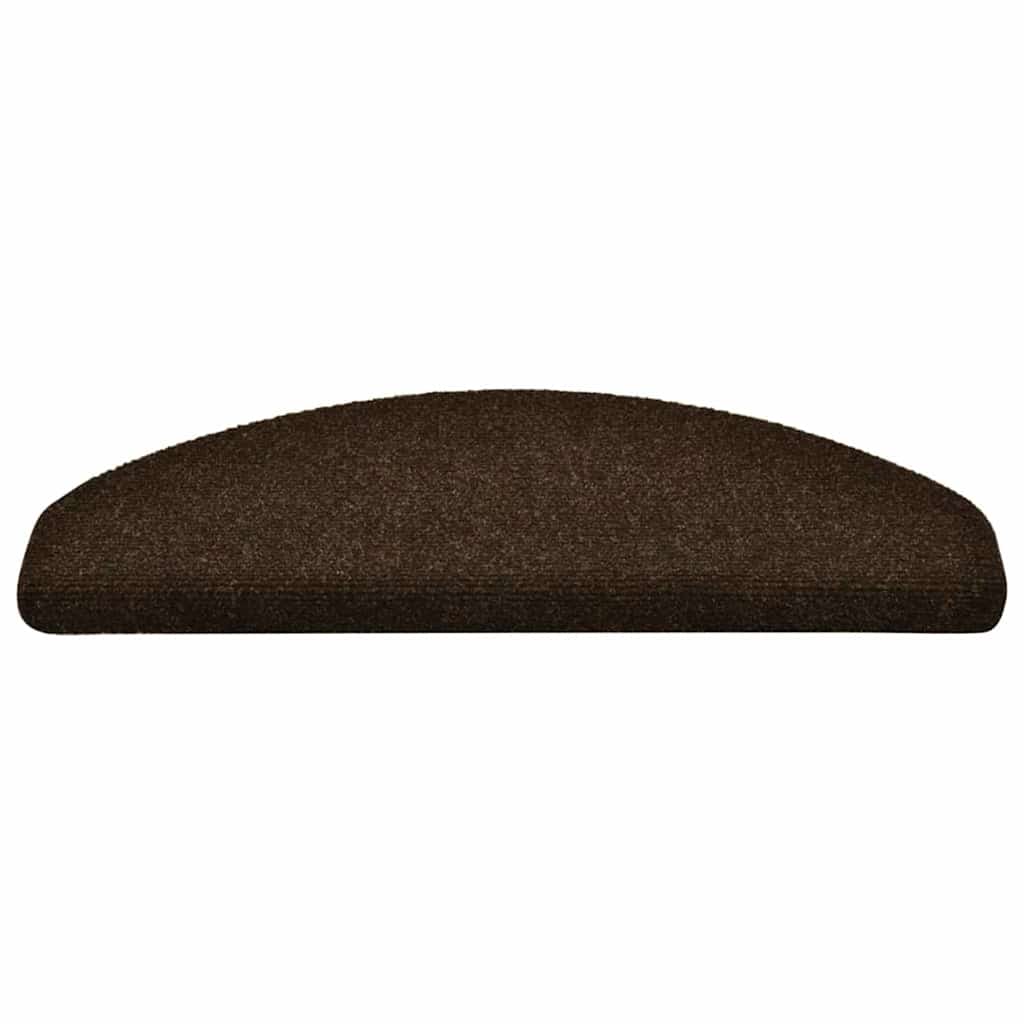 vidaXL Tappetini per scale autoadesivi 5 pz 65x21x4 cm marrone semicircolari grandi - Image 2 of 6