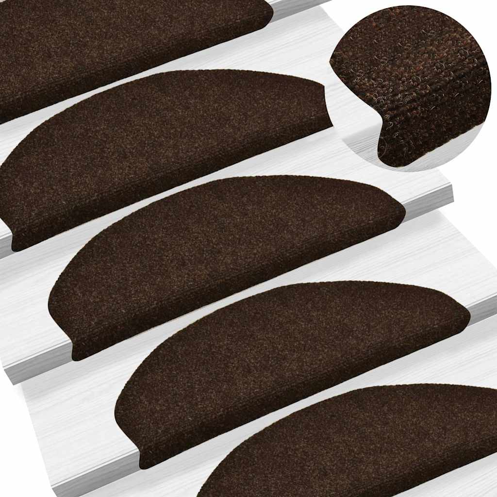 Tappetini per scale autoadesivi 10 pz 65x21x4 cm marrone semicircolari grandi - immagine 10 | SolPatio - Image 10 of 26