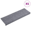 vidaXL Tappetini per scale autoadesivi 5 pz 65x21x4 cm Grigio chiaro bordo rettangolare - Image 2 of 7