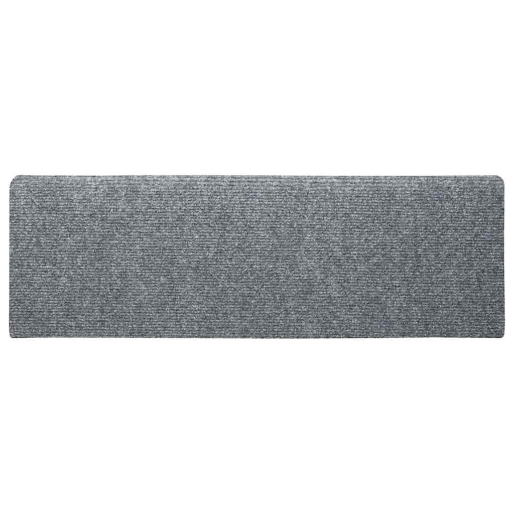 vidaXL Tappetini per scale autoadesivi 5 pz 65x21x4 cm Grigio chiaro bordo rettangolare - Image 4 of 7