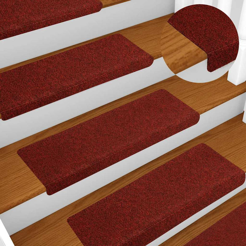 Set 5 Tappetini Autoadesivi per Scale 65x21 cm - Rosso Bordeaux - immagine 5 | SolPatio - Image 5 of 11